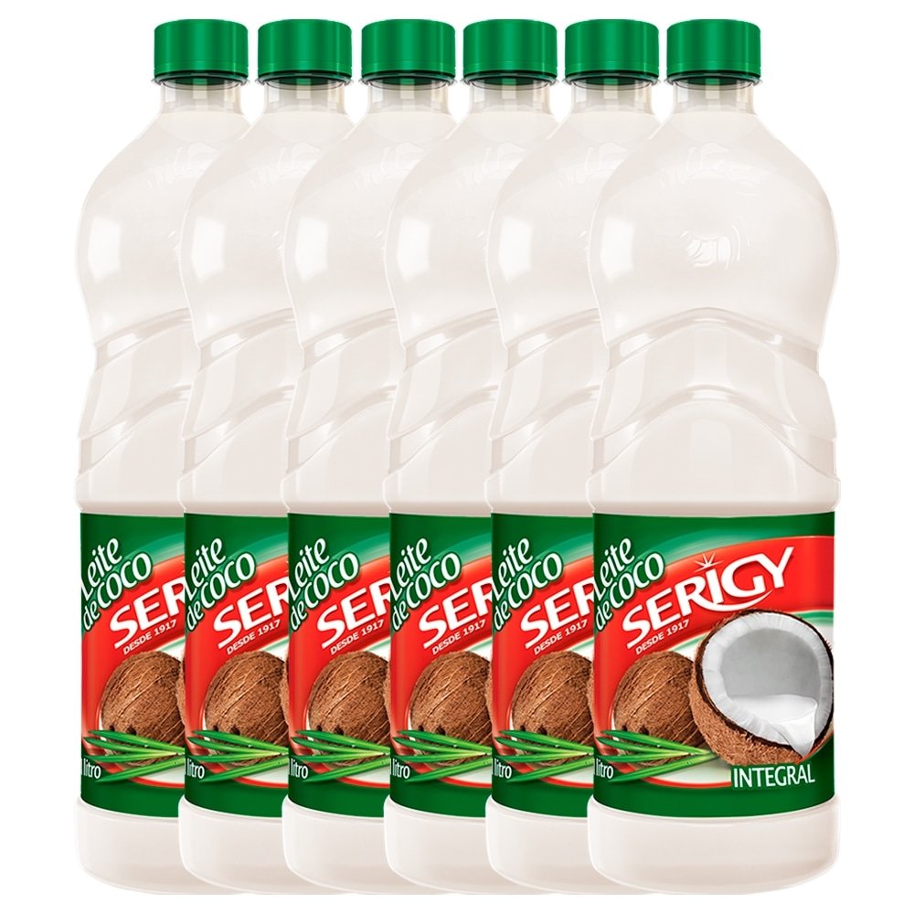 Leite de Coco Serigy Integral 1L - Embalagem com 6 Unidades