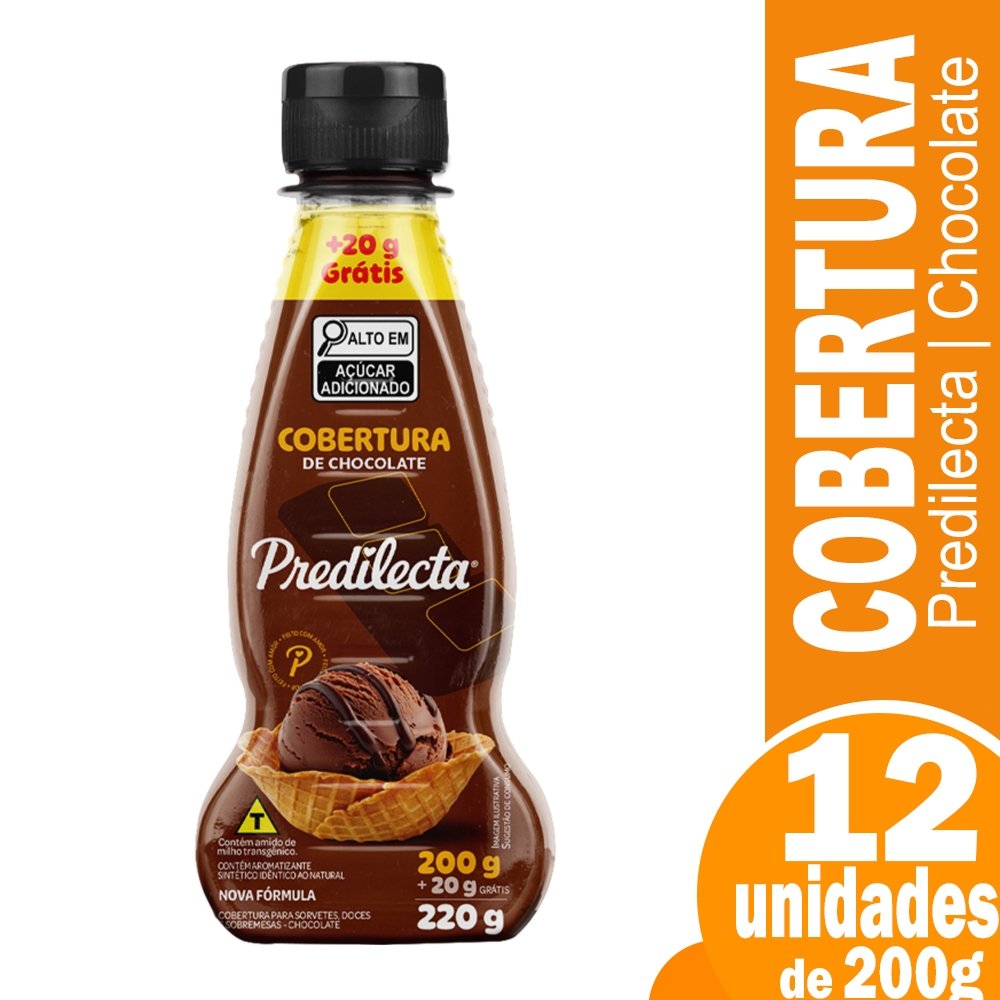 Cobertura Predilecta Chocolate Bisnaga 200g - Embalagem com 12 Unidades
