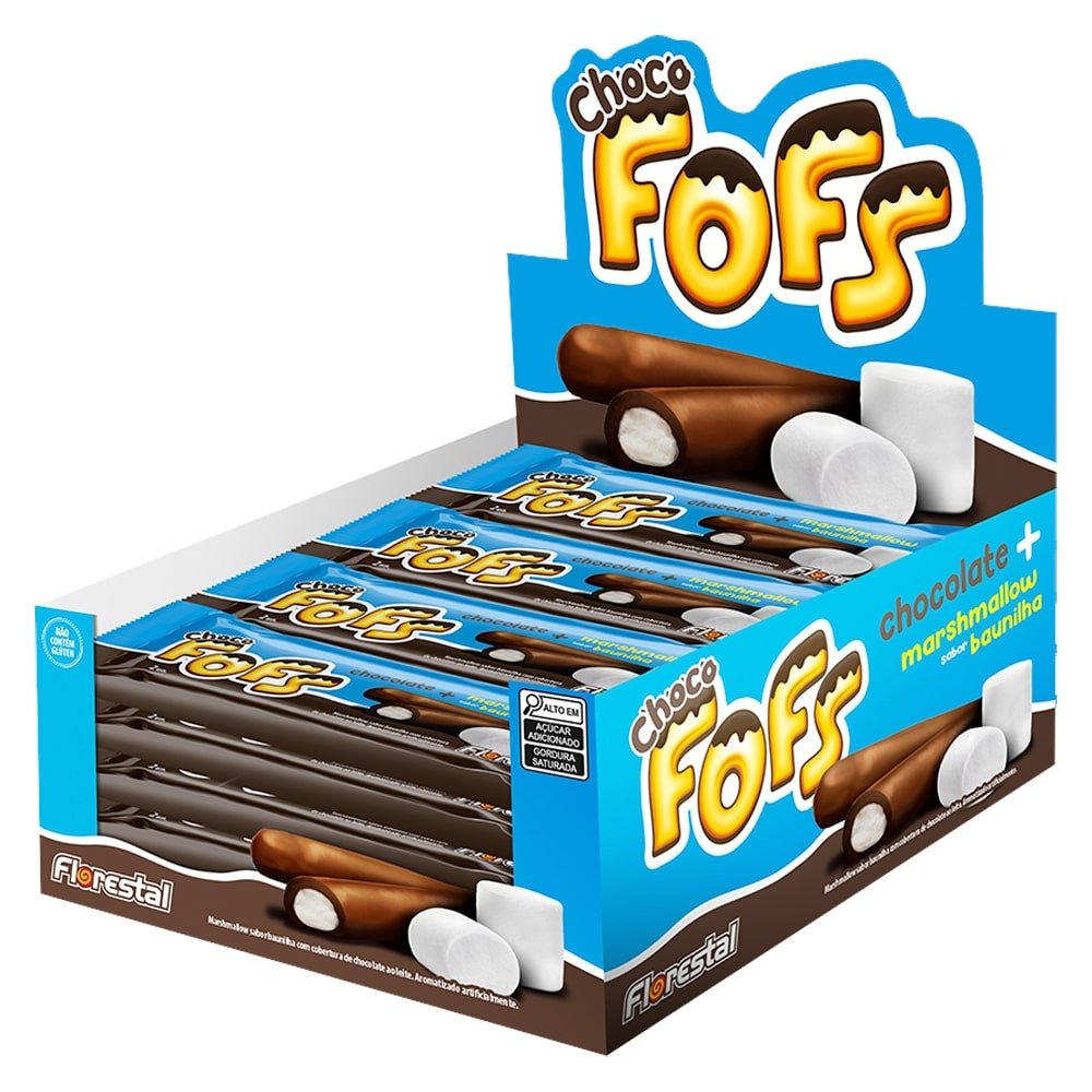 Chocolate Florestal Chocofofs Marshmallow Baunilha 288g - Embalagem com 16 Unidades