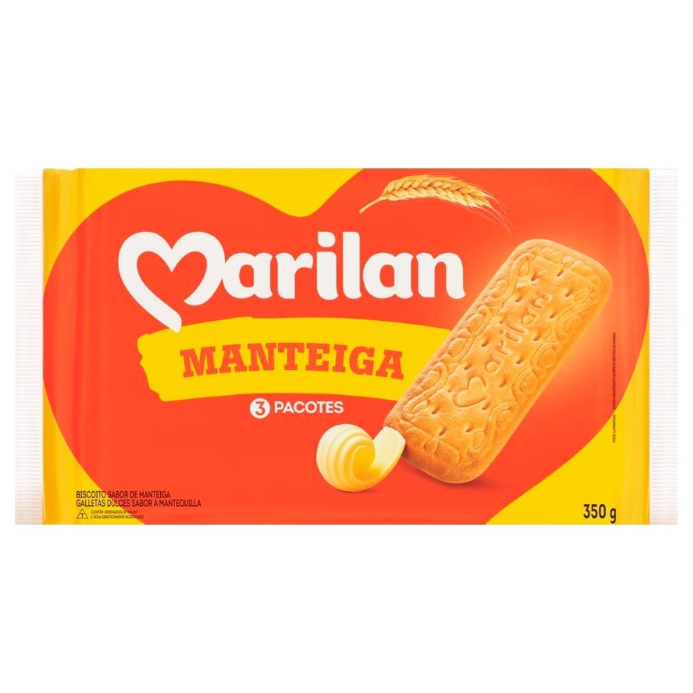 Biscoito Marilan Manteiga 350g - Embalagem com 24 Unidades