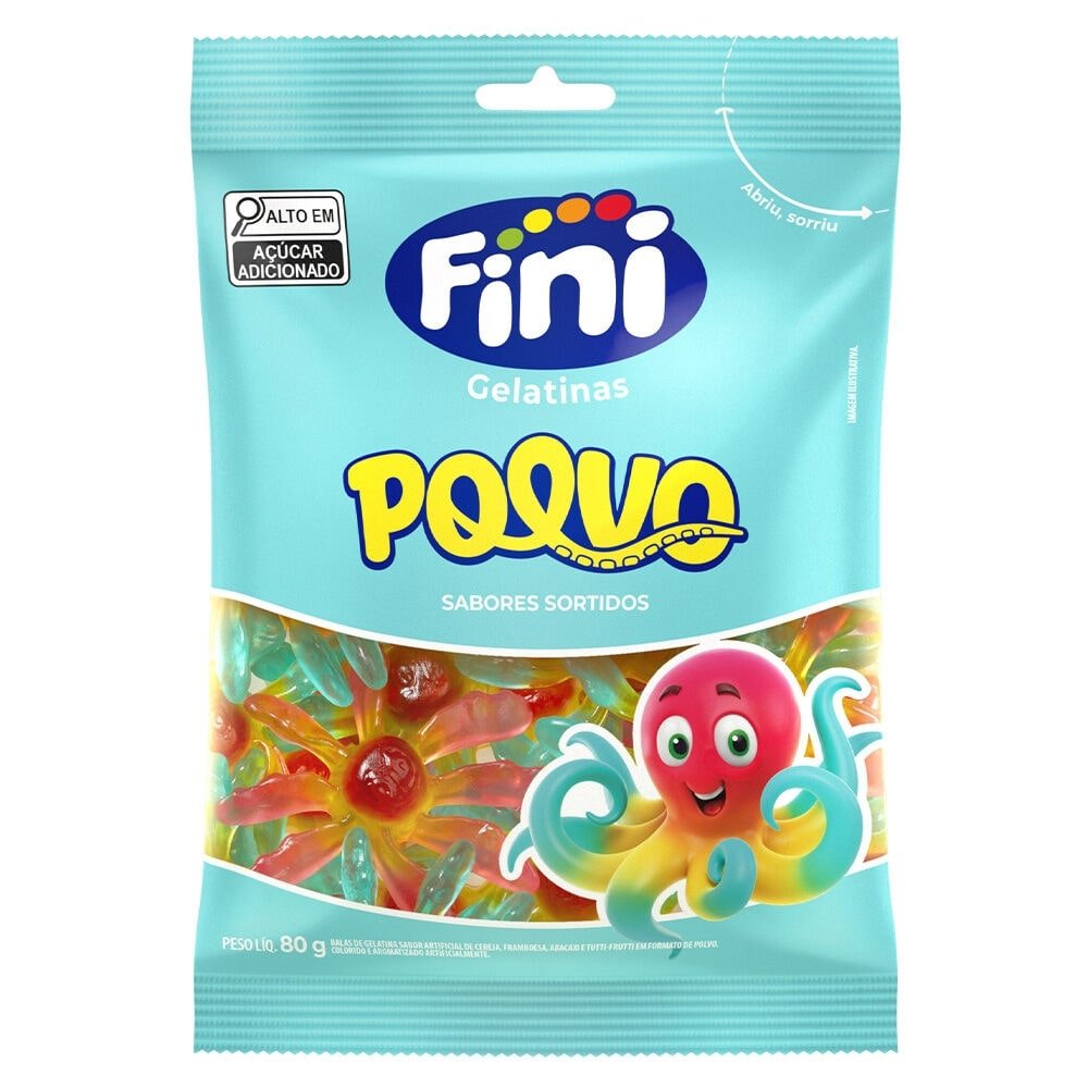 Bala Fini Gelatina Polvo 80g - Embalagem 12 Unidades