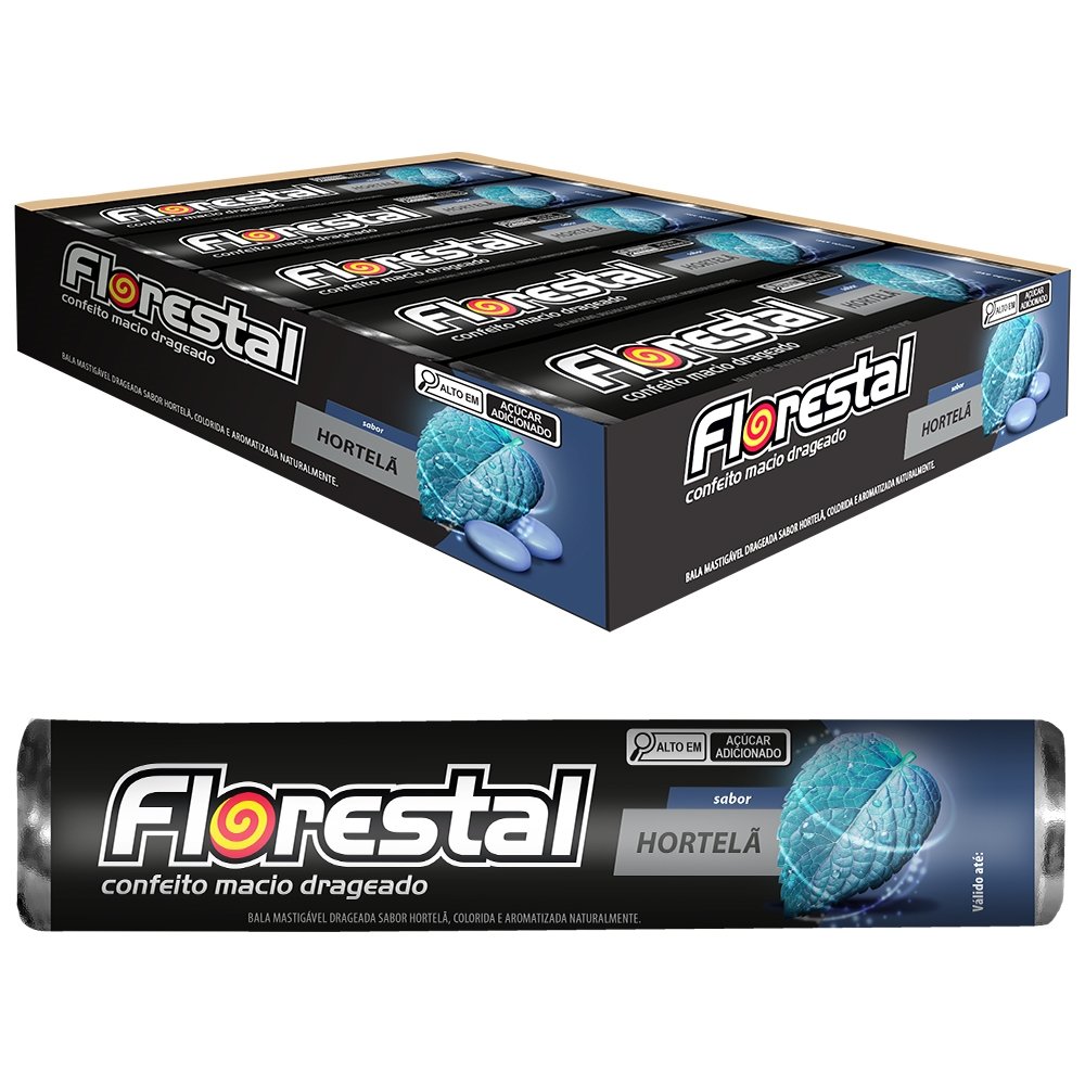 Drops Florestal Drageado Hortelã 32g - Embalagem com 10 Unidades