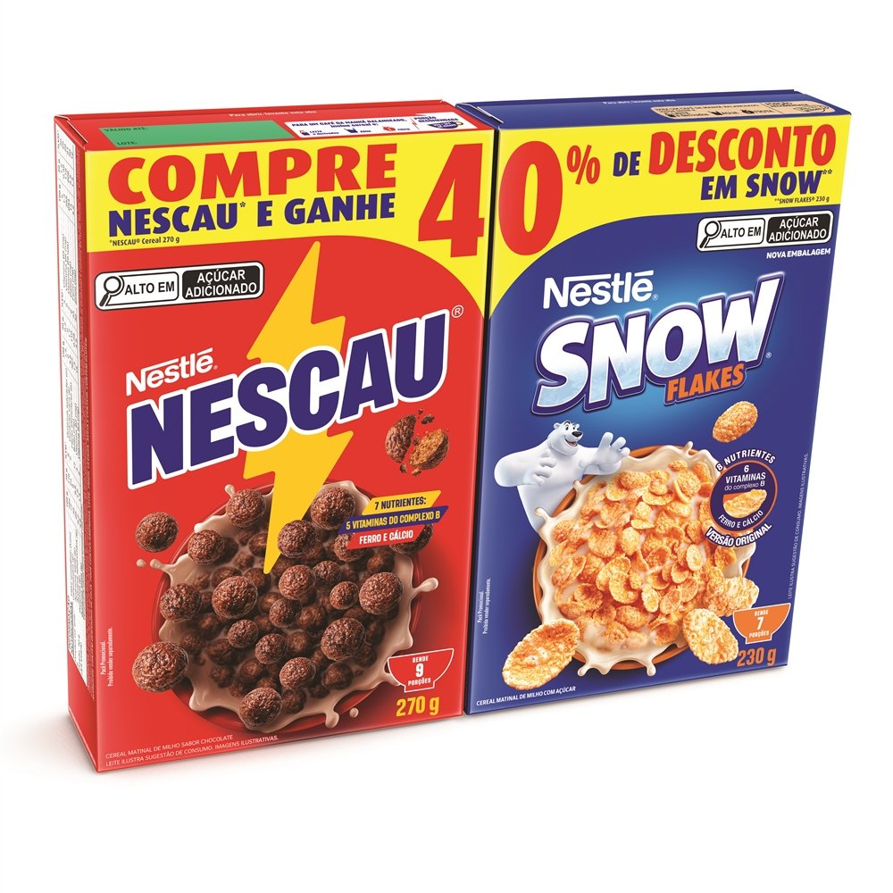 Cereal Nestlé Nescau 270g + Cereal Nestlé Snow Flakes 230g