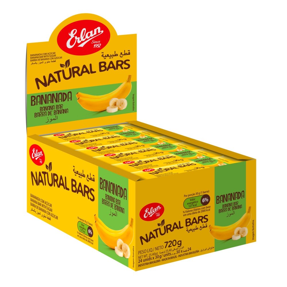 Bananada Erlan Com Açúcar 30g - Embalagem com 24 Unidades