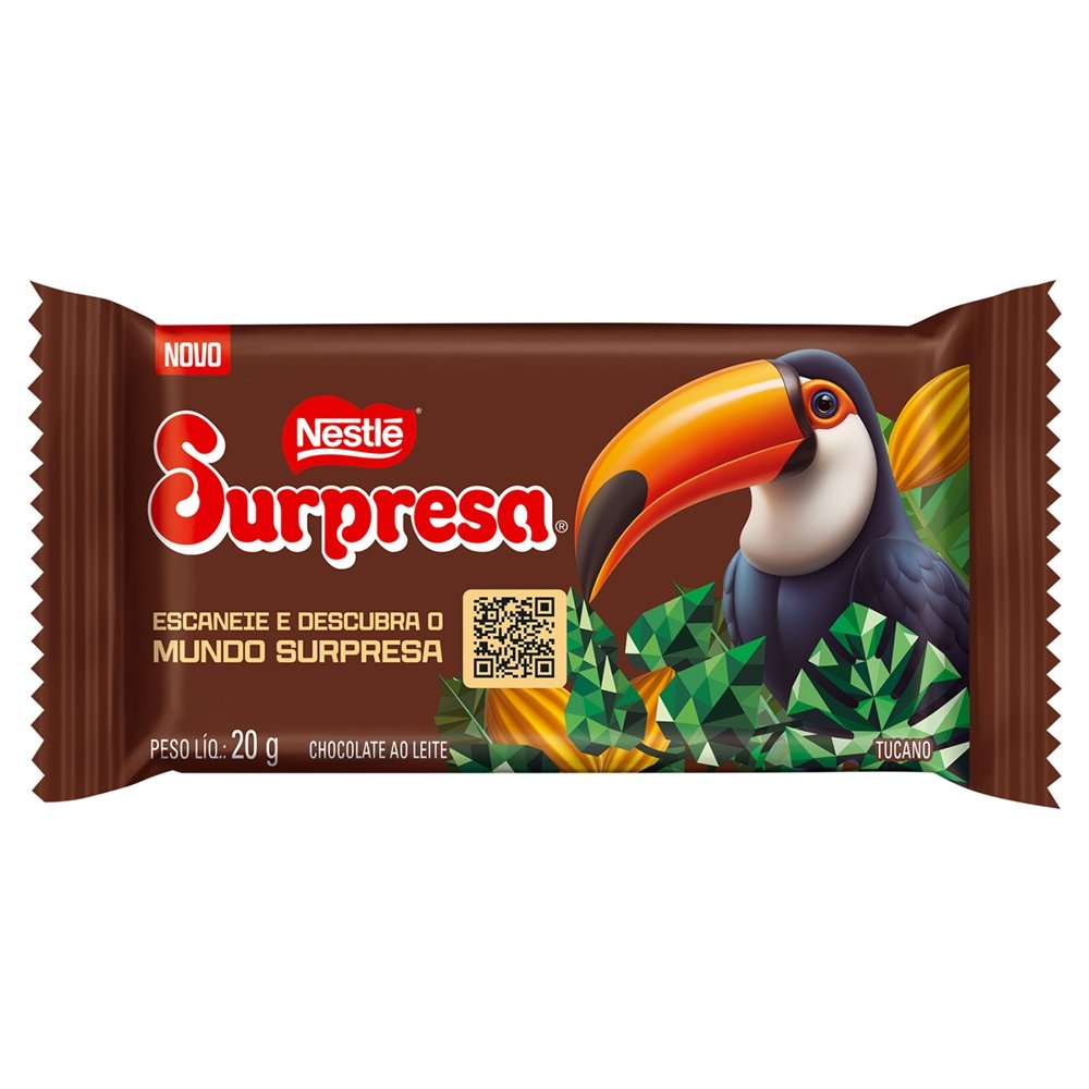 Chocolate Nestlé Surpresa ao Leite 20g - Embalagem com 22 Unidades