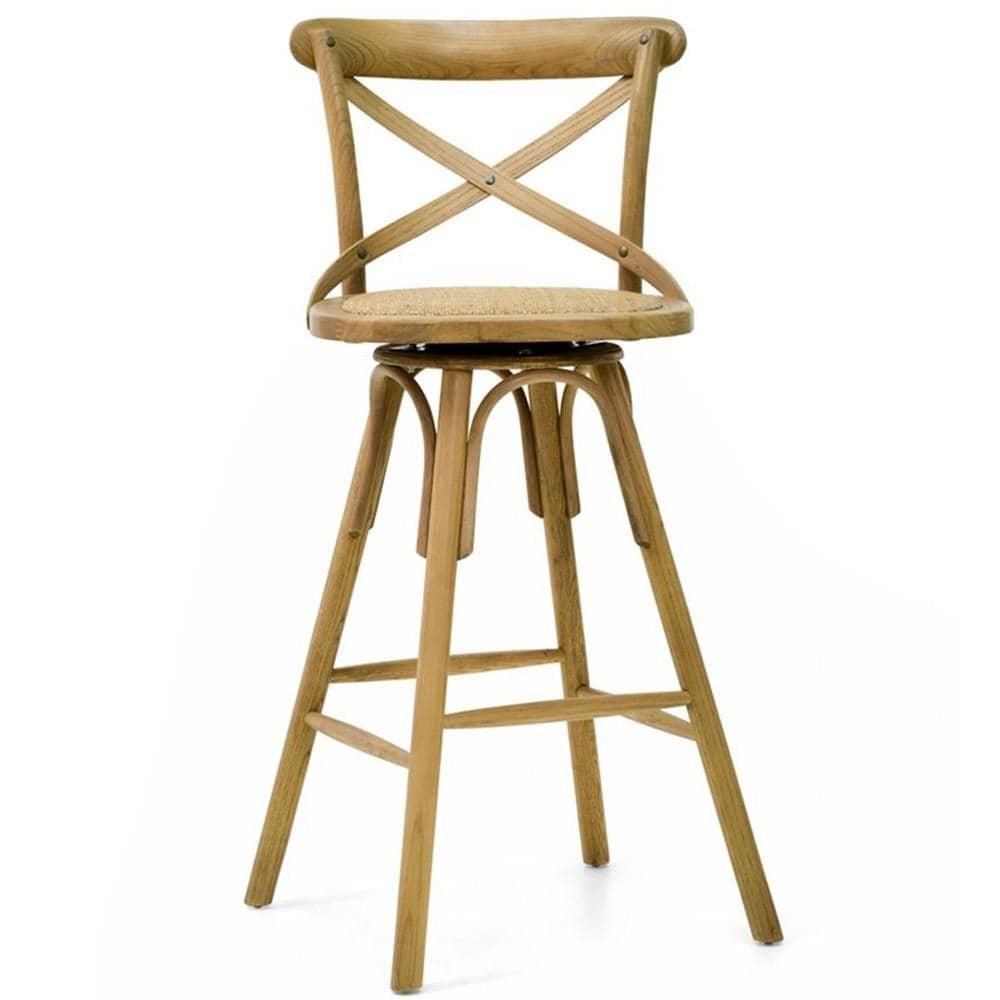 Kit 02 Banquetas Bistro Gourmet Para Cozinha Blair Base Giratoria Oak G04 - Gran Belo