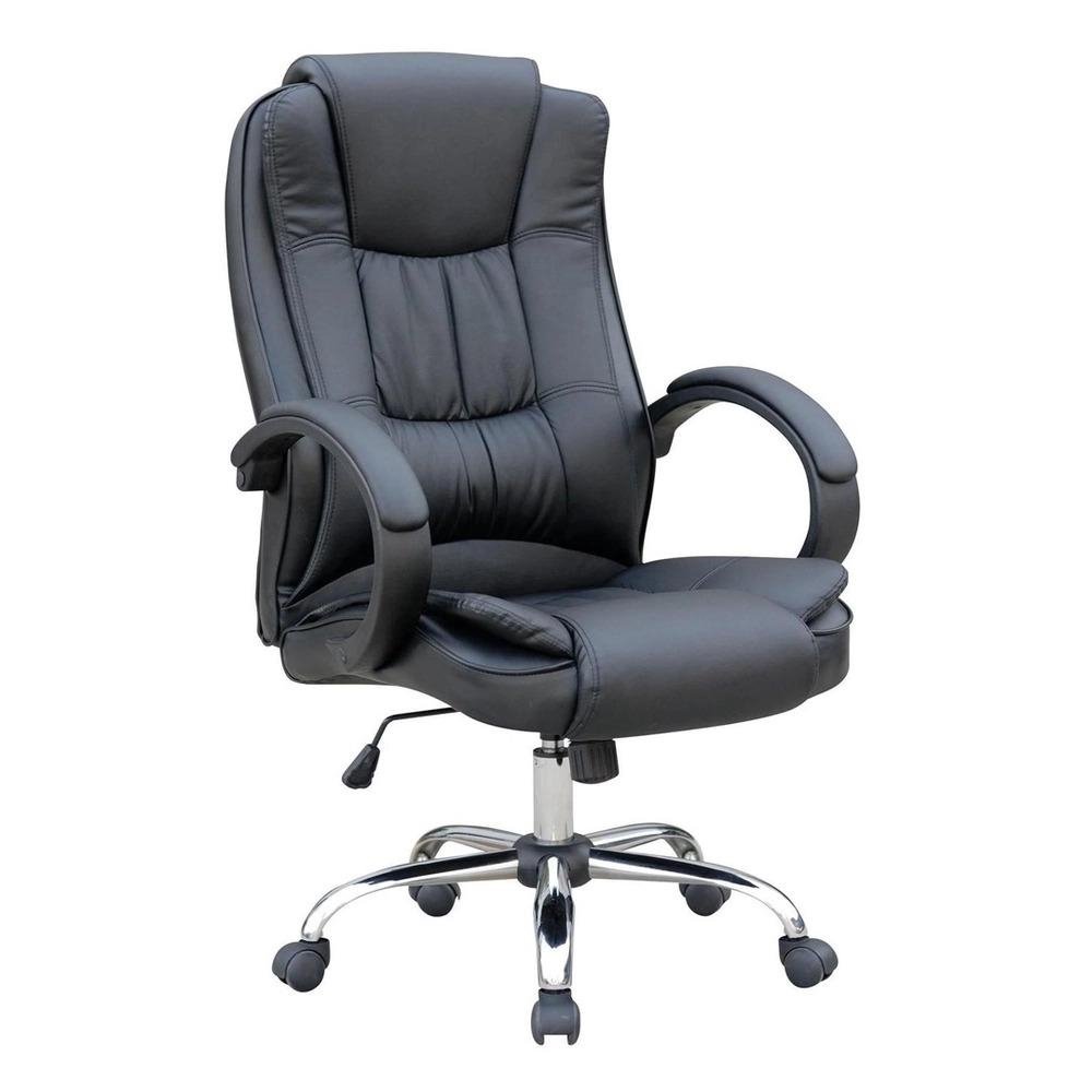 Cadeira de Escritorio Presidente Base Cromada com Rodinha Fox Racer Preta - UT-C300