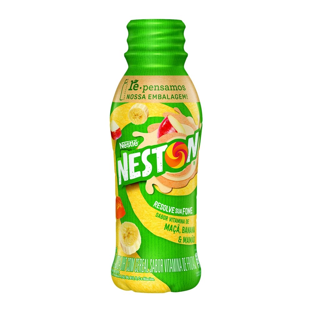 Bebida Láctea Nestlé Neston Maçã, Banana e Mamão 280ml - Embalagem com 6 Unidades
