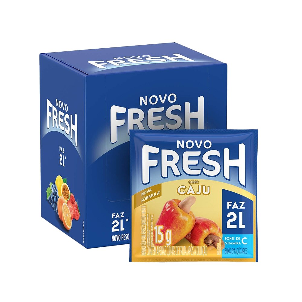 Refresco em Pó Fresh Caju 15g Display com 15 Unidades