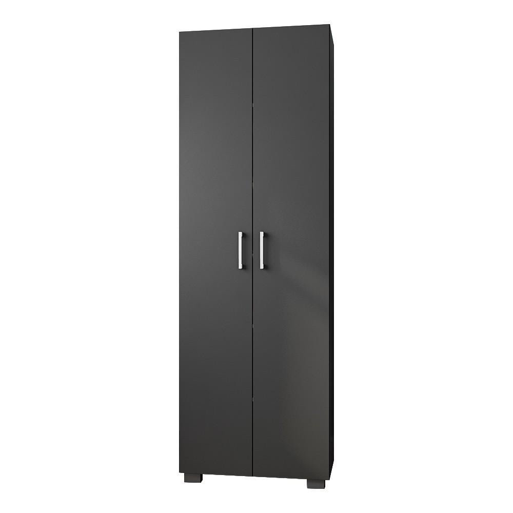Estante de Livros para Escritório Home Office Portas Grandes Alf Preto Texturizado G47 - G