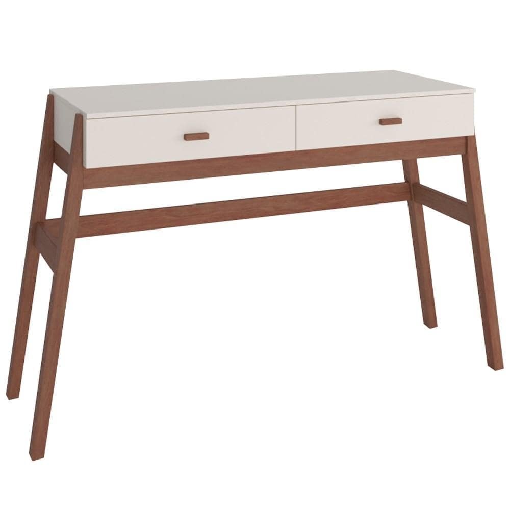 Aparador Decorativo Sala de Estar 2 Gavetas Yara Amendoa/Off White G68 - Gran Belo