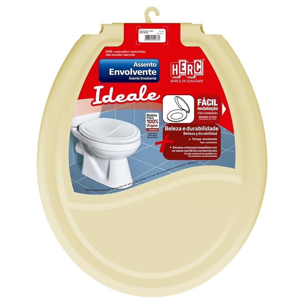 Assento Sanitário Herc Tampa Envolvente Bege Ref.3388