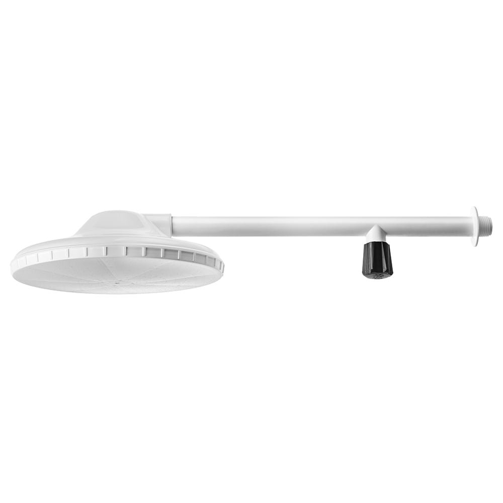 Chuveiro Herc 8" 30cm 1/2P com Braço e Registro, Branco ref. 2353