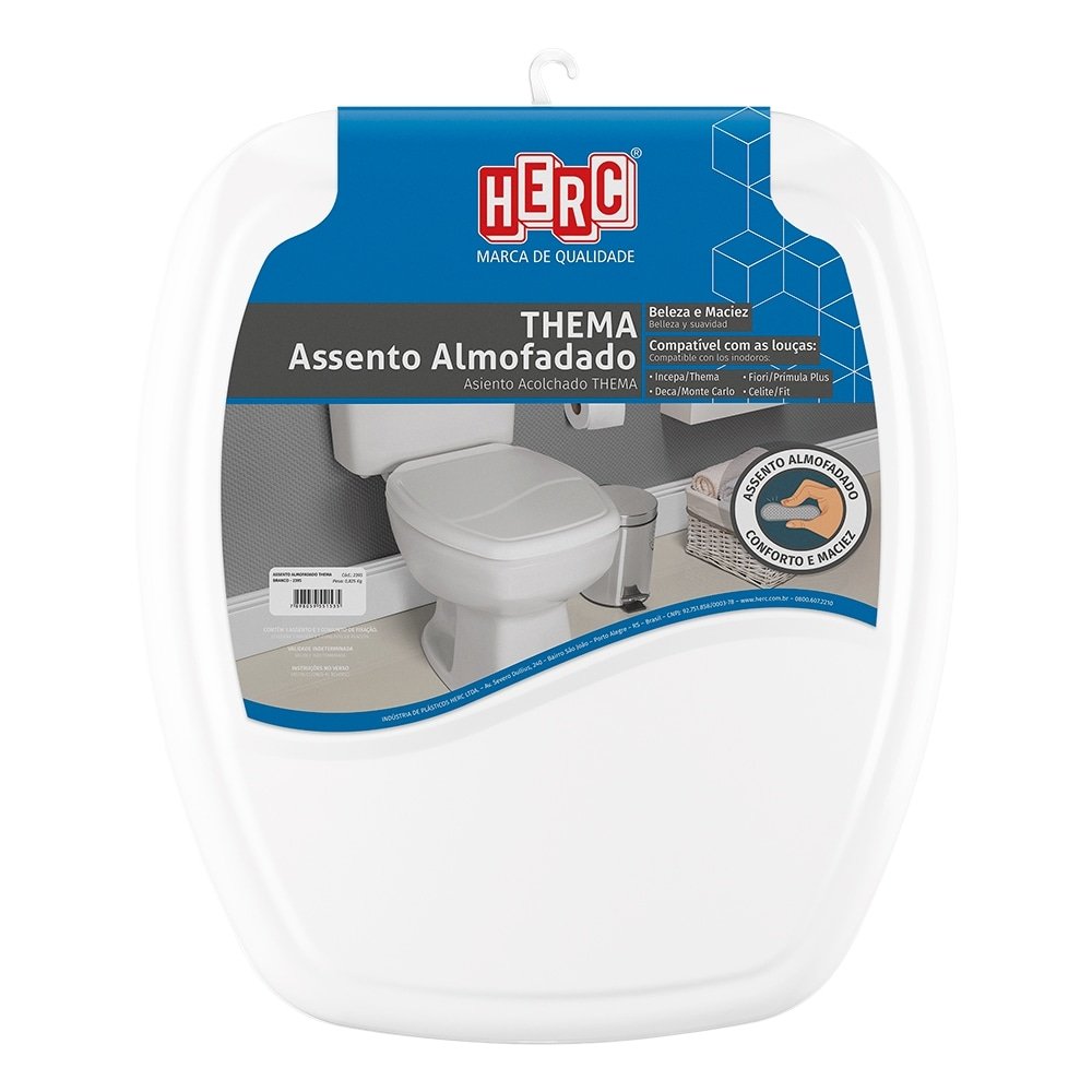 Assento Sanitário Herc Almofadado Branco Thema 2395