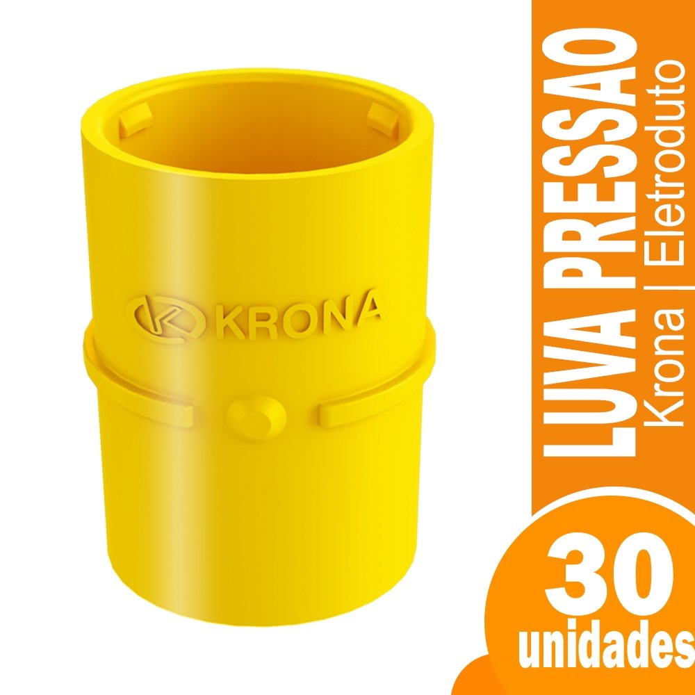 Luva Pressão para Eletroduto Flexivel Krona 32mm - Embalagem com 30 unidades