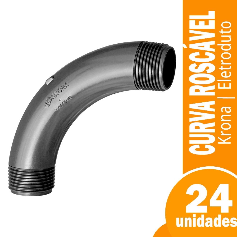 Curva 90 Eletroduto Roscável Curta Krona 3/4P - Embalagem c/ 24 unidades