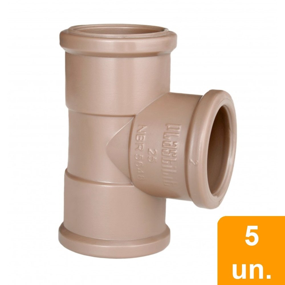 Tee Soldável Plastilit 60mm Embalagem com 5 Unidades