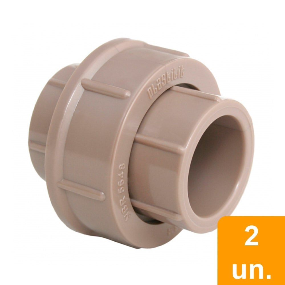 União Soldável Plastilit 50mm Embalagem com 2 Unidades