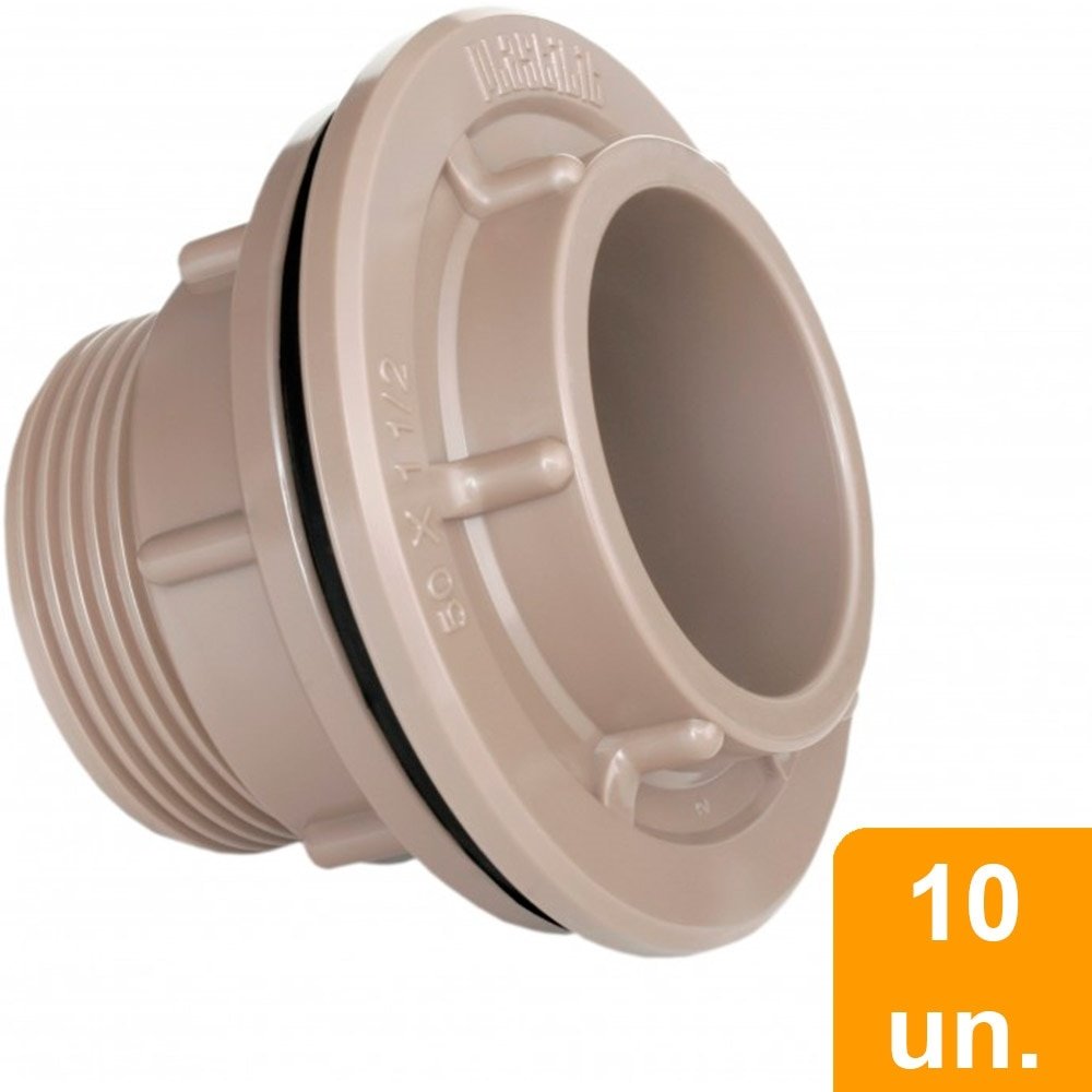 Adaptador Soldável Plastilit para Caixa D'água 20mm x 1/2 - Embalagem com 10 Unidades