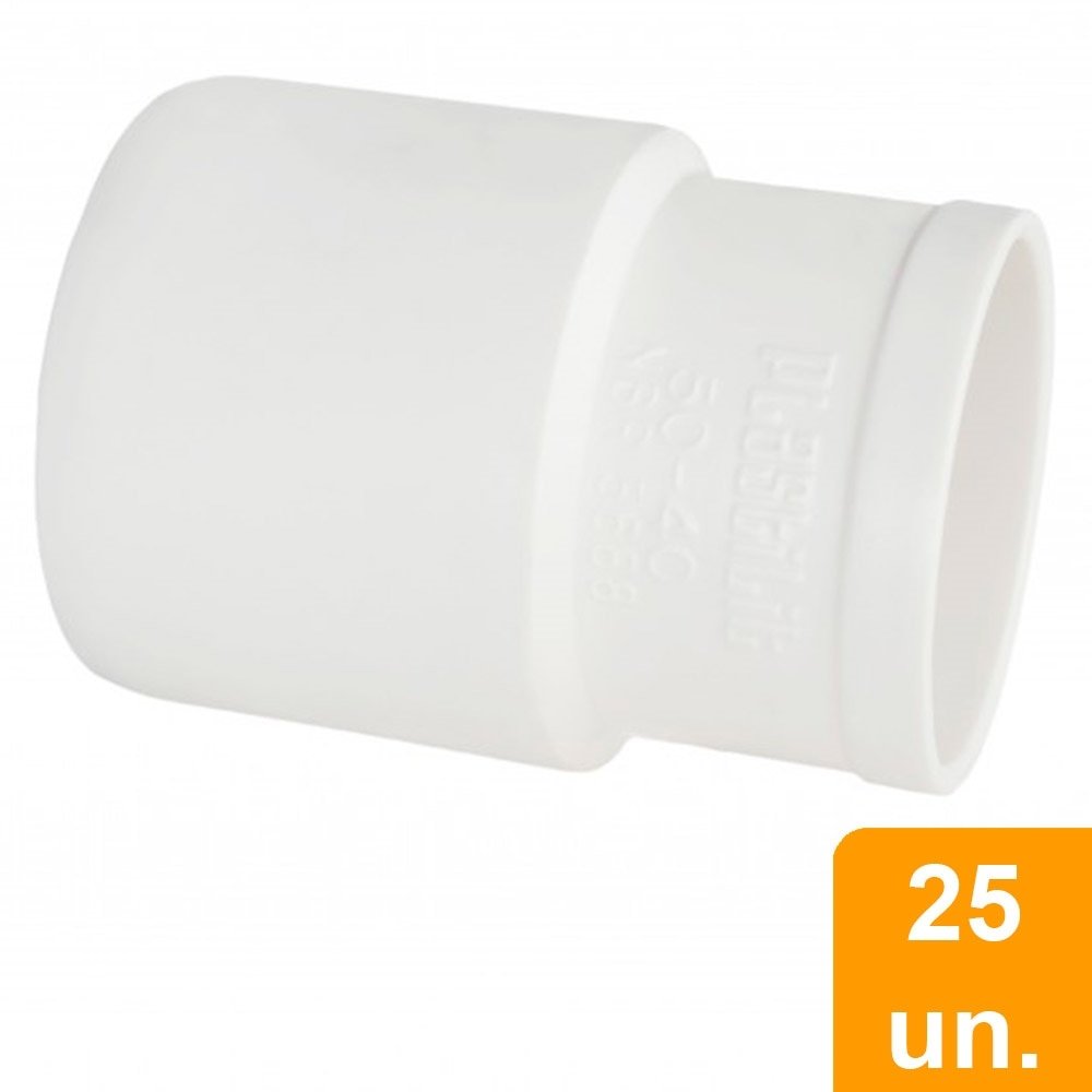Bucha de Redução Plastilit Longa para Esgoto 50 x 40mm Embalagem com 25 Unidades