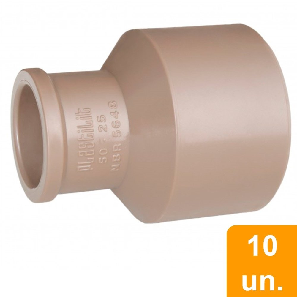 Bucha de Redução Plastilit Soldável Longa 50 x 32mm Embalagem com 10 Unidades