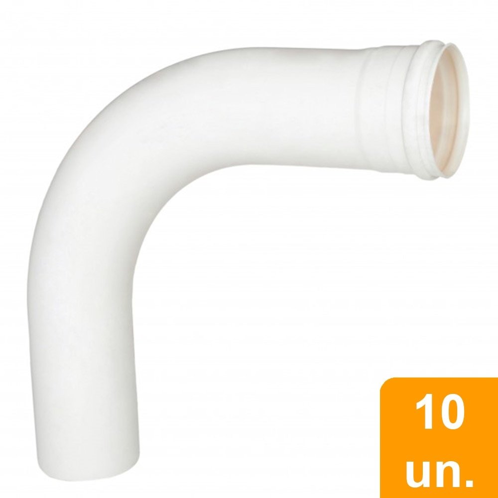 Curva para Esgoto Plastilit Primário 90° Longa 40mm Embalagem com 10 Unidades