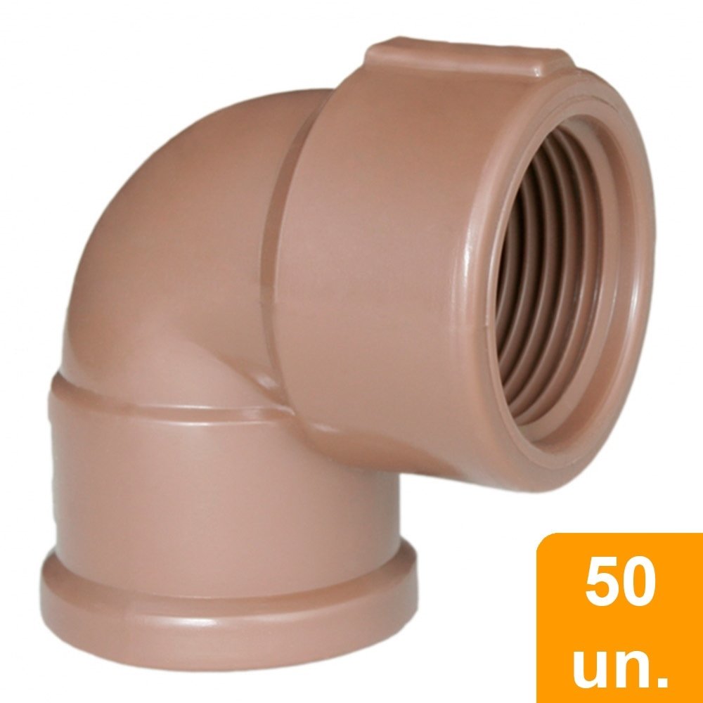 Joelho Soldável com Rosca 90º Plastilit 25mmx3/4 - Embalagem com 50 Unidades