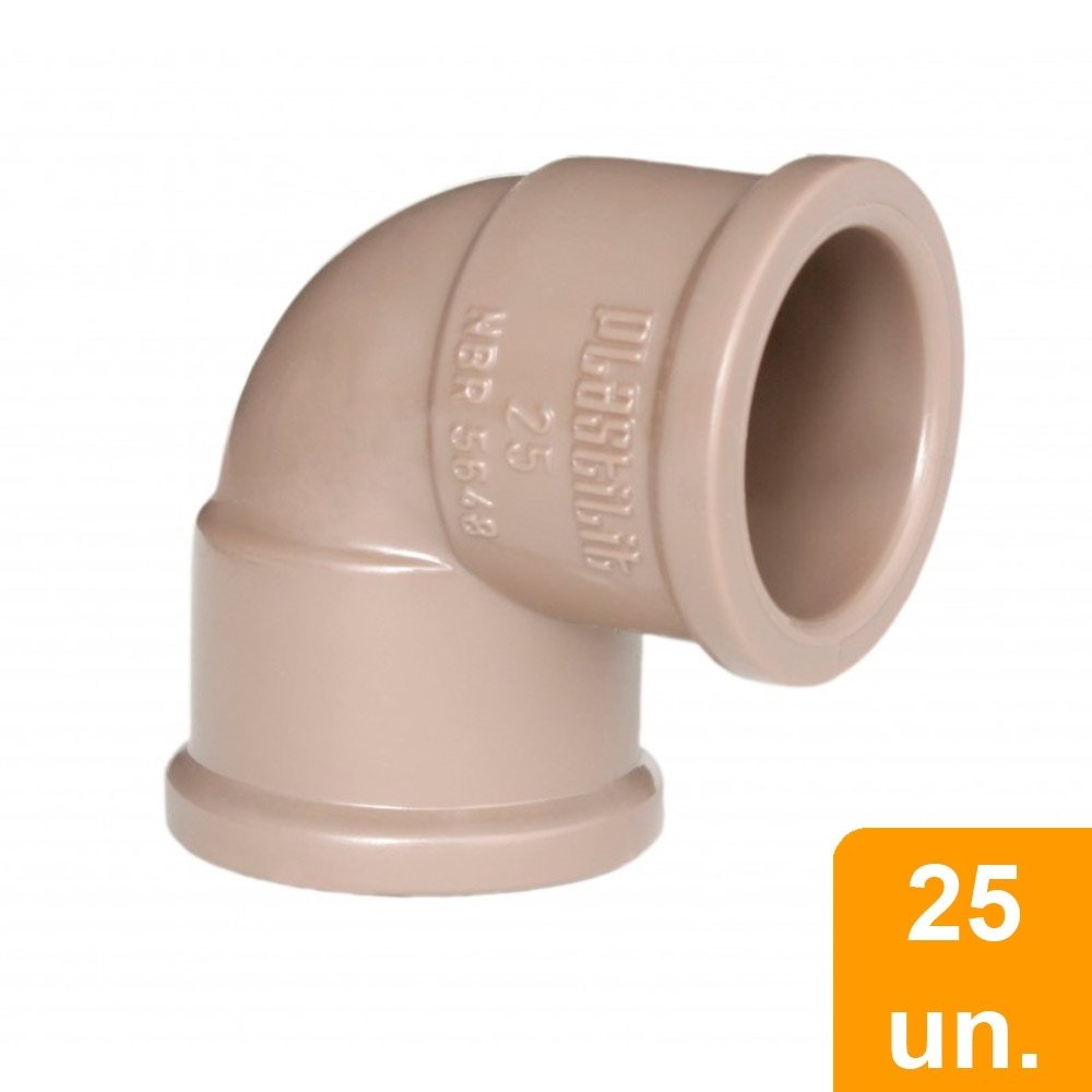 Joelho Soldável 90º Plastilit 40mm - Embalagem com 25 Unidades