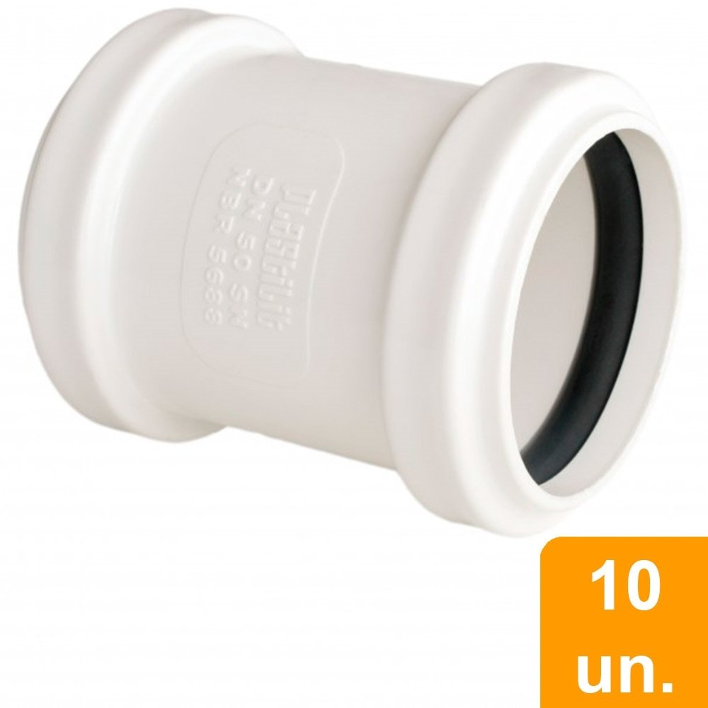 Luva de Correr Plastilit para Tubo Esgoto 50mm - Embalagem com 10 Unidades