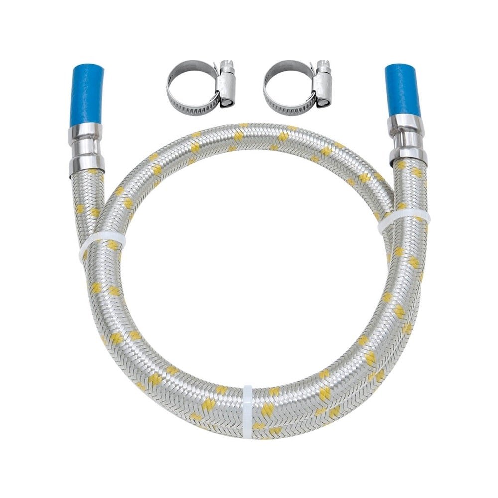 Engate Flexível Blukit Inox para Gás para Espigão com Abraçadeira 1,20m