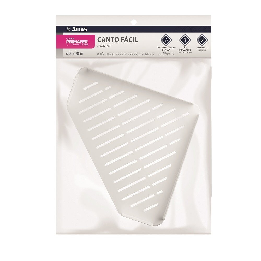 Cantoneira Plástico Atlas Canto Fácil 20x20cm PR5014-2 Branco