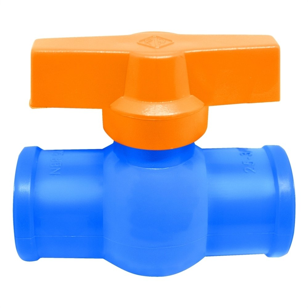 Registro Esfera Rebouças Soldável Irrigação 32mm Azul - Embalagem 5 Unidades