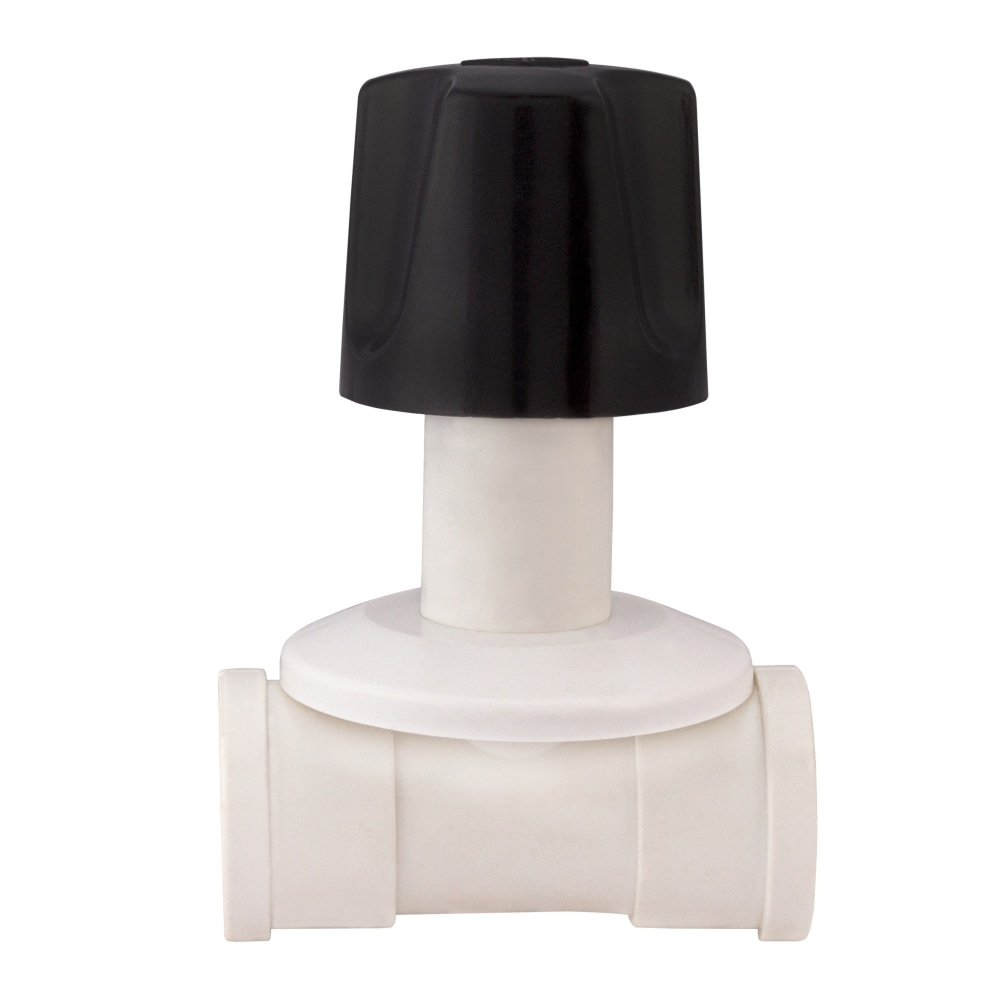 Registro Pressão Rebouças 20mm Branco com Volante Preto - Embalagem 12 Unidades