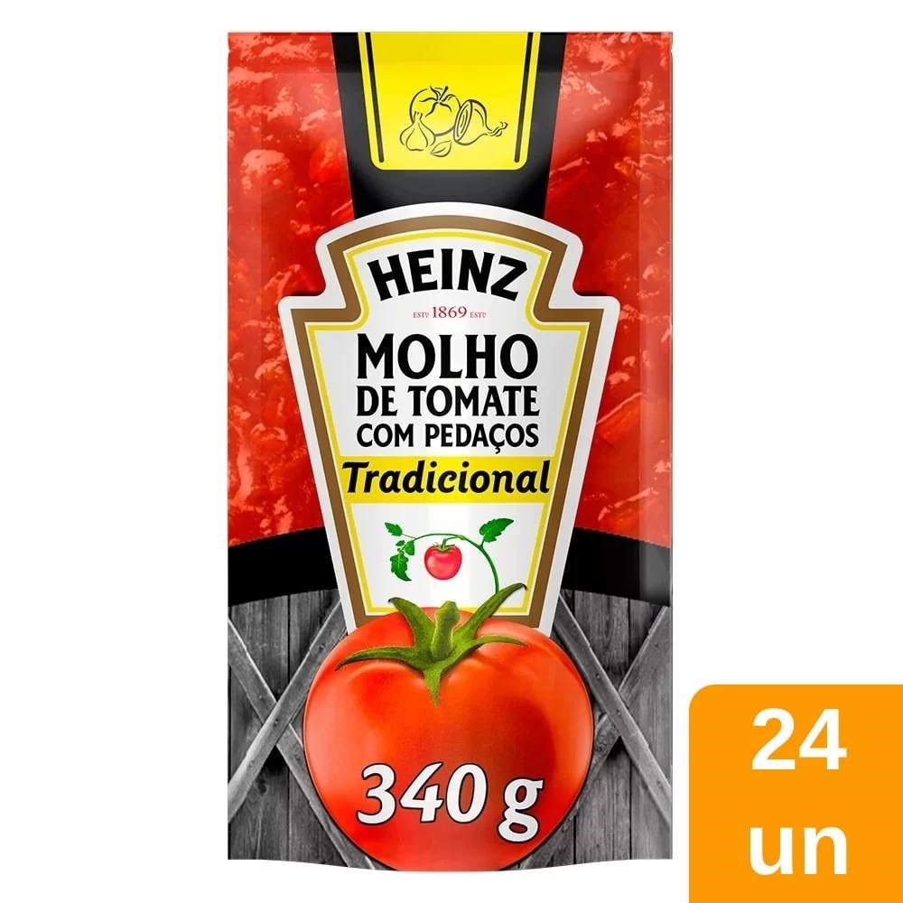 Molho de Tomate Tradicional Sachê 340g - 24 unidades - Heinz | eFácil