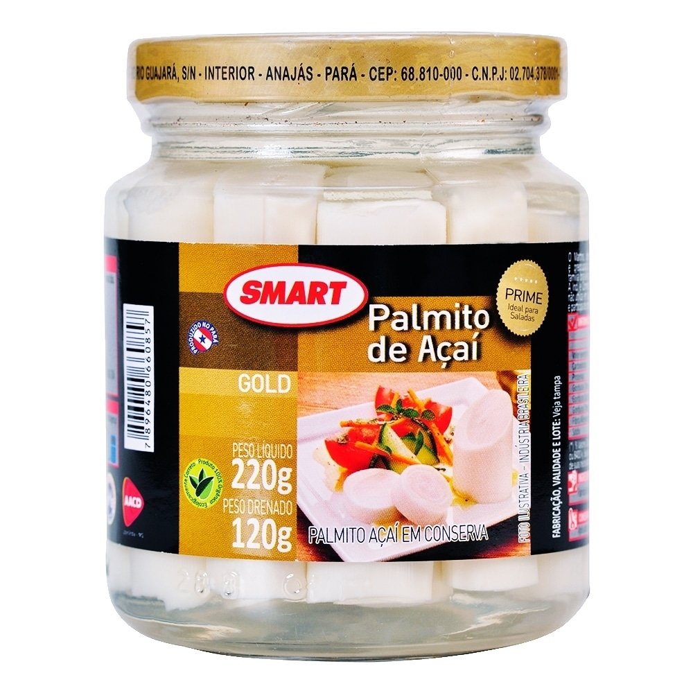 Palmito Açaí Gold Vidro 120g - Smart