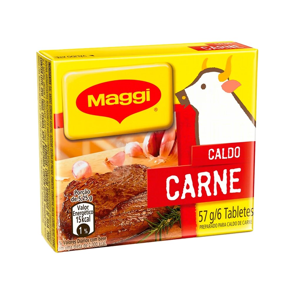 Caldo Maggi Carne 57g Embalagem com 10 Unidades