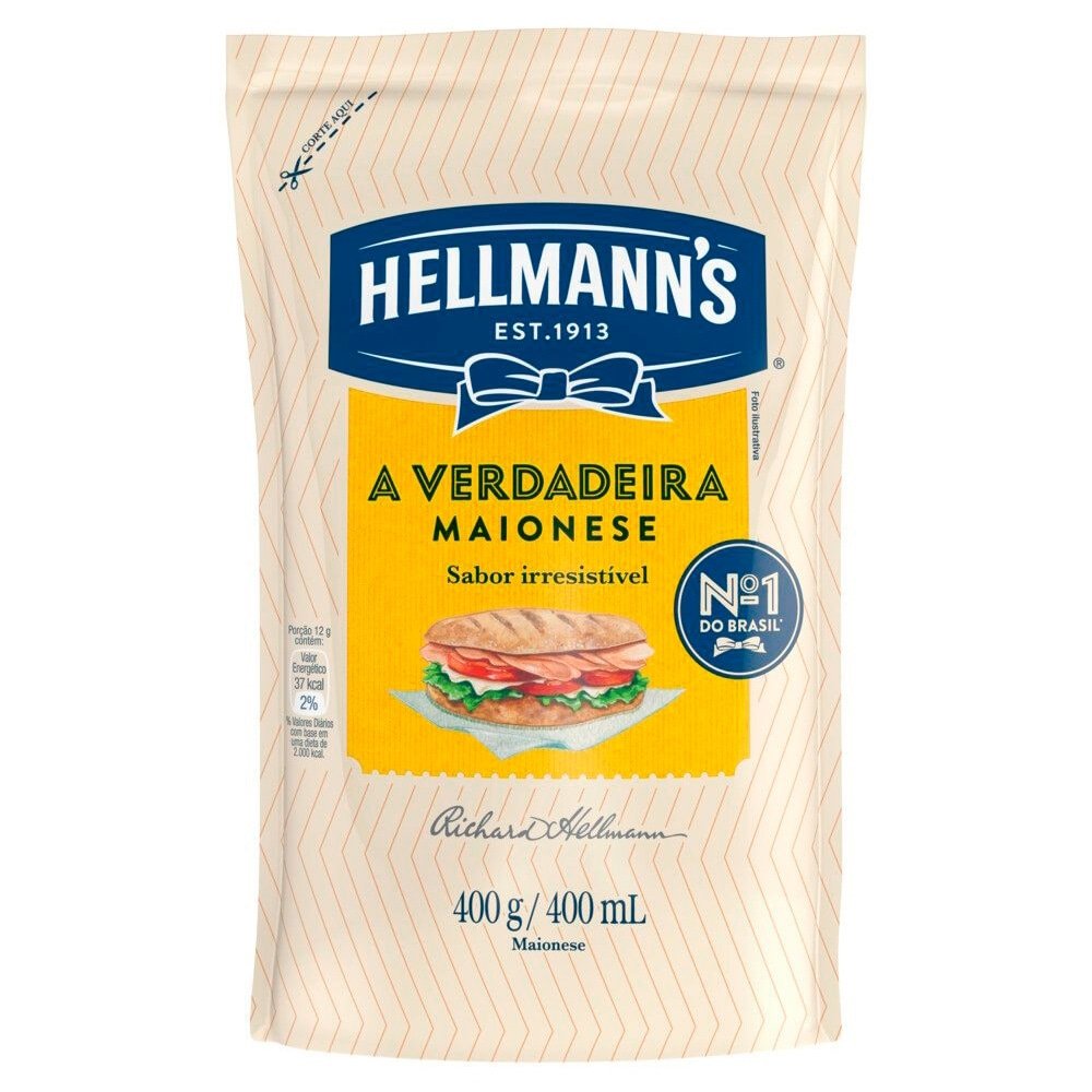 Maionese Hellmanns 400g - Embalagem com 12 Unidades