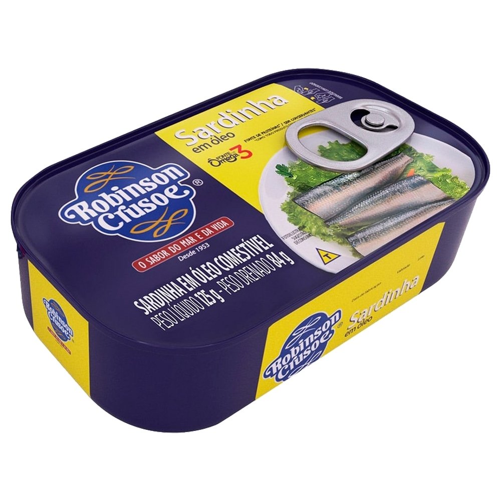 Sardinha Robinson Crusoe em Óleo Comestível 125g - Embalagem com 50 Unidades