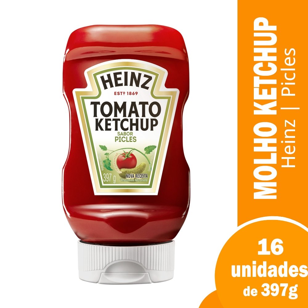 Ketchup Heinz Picles 397g Embalagem com 16 Unidades eFácil
