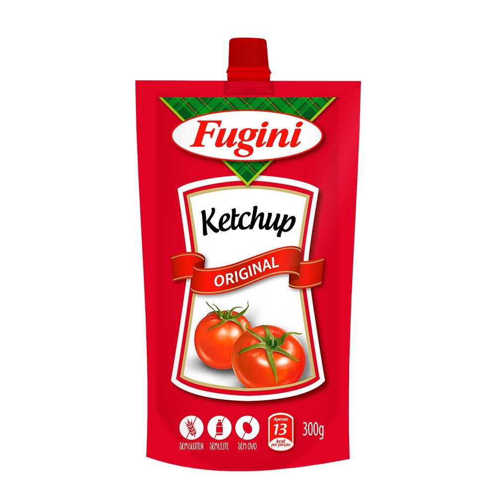Ketchup Fugini Tradicional 300g - Embalagem com 36 Unidades
