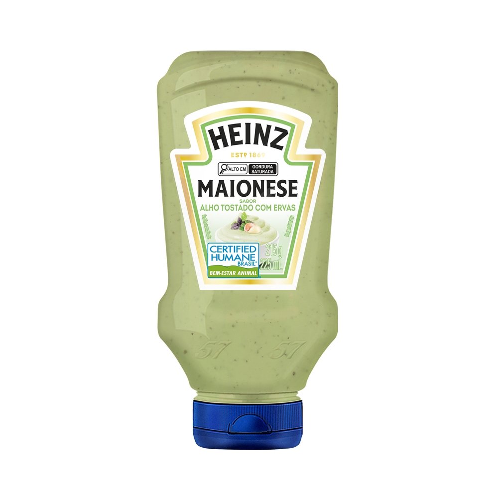 Maionese Heinz Alho Tostado com Ervas, Squeeze, 215g