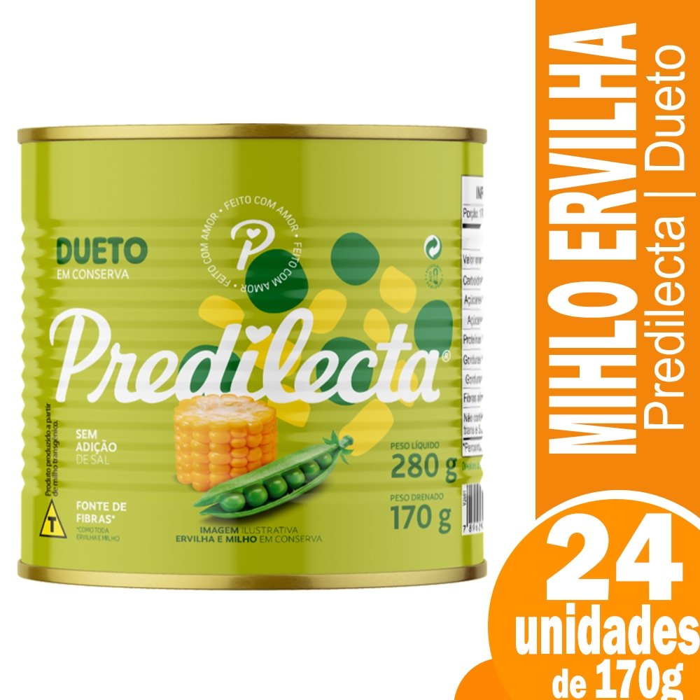 Dueto Milho/Ervilha Predilecta 170g Embalagem com 24 Unidades