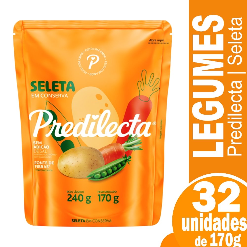 Seleta Legumes Predilecta StandUp 170g - Embalagem com 32 Unidades