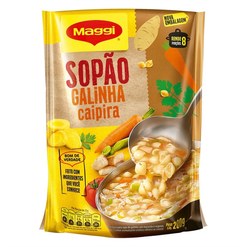 Sopão Maggi Galinha Caipira 200g - Embalagem com 24 Unidades