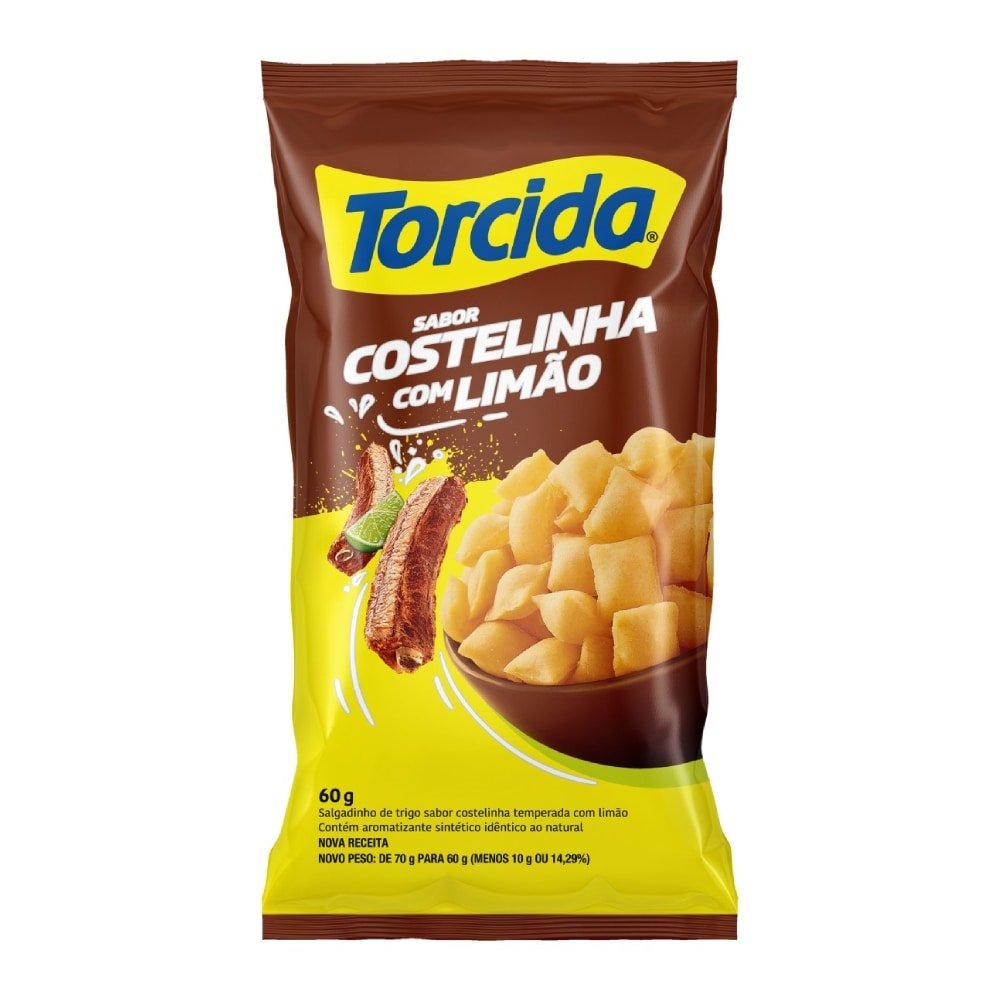 Salgadinho Torcida Costelinha com Limão 60g - Embalagem com 24 Unidades