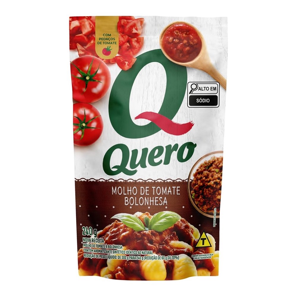 Molho de Tomate Quero Bolonhesa Sachê 240g - Embalagem com 32 Unidades