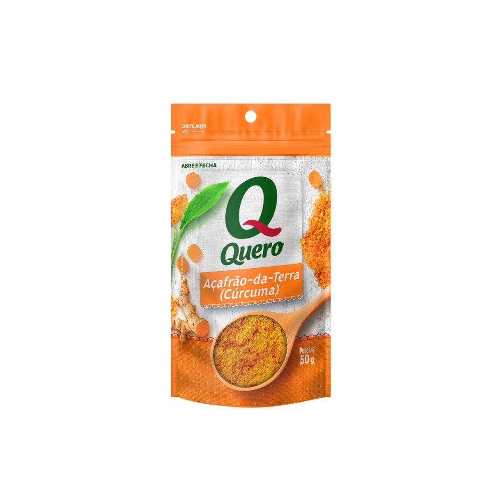 Açafrão da Terra Cúrcuma Quero 50g - Embalagem com 24 Unidades