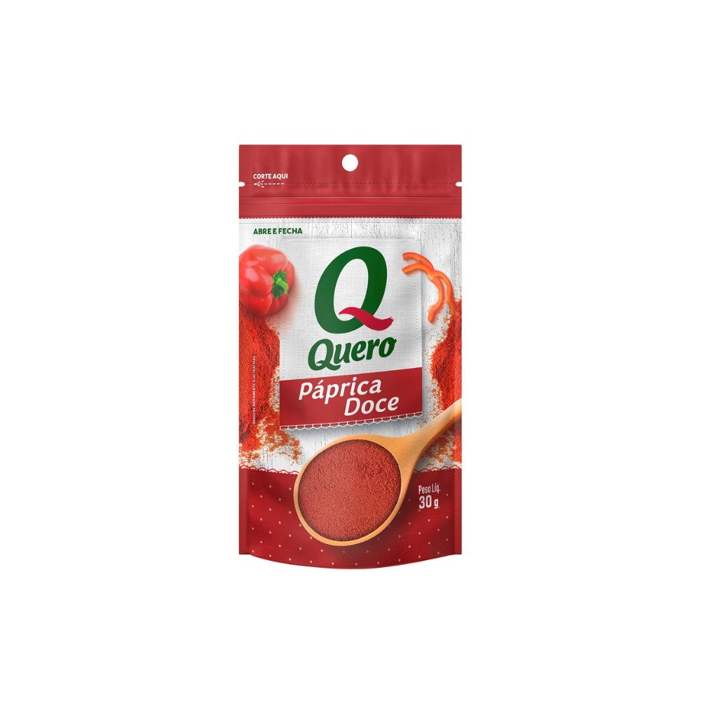 Tempero Páprica Doce Quero 30g - Embalagem com 24 Unidades