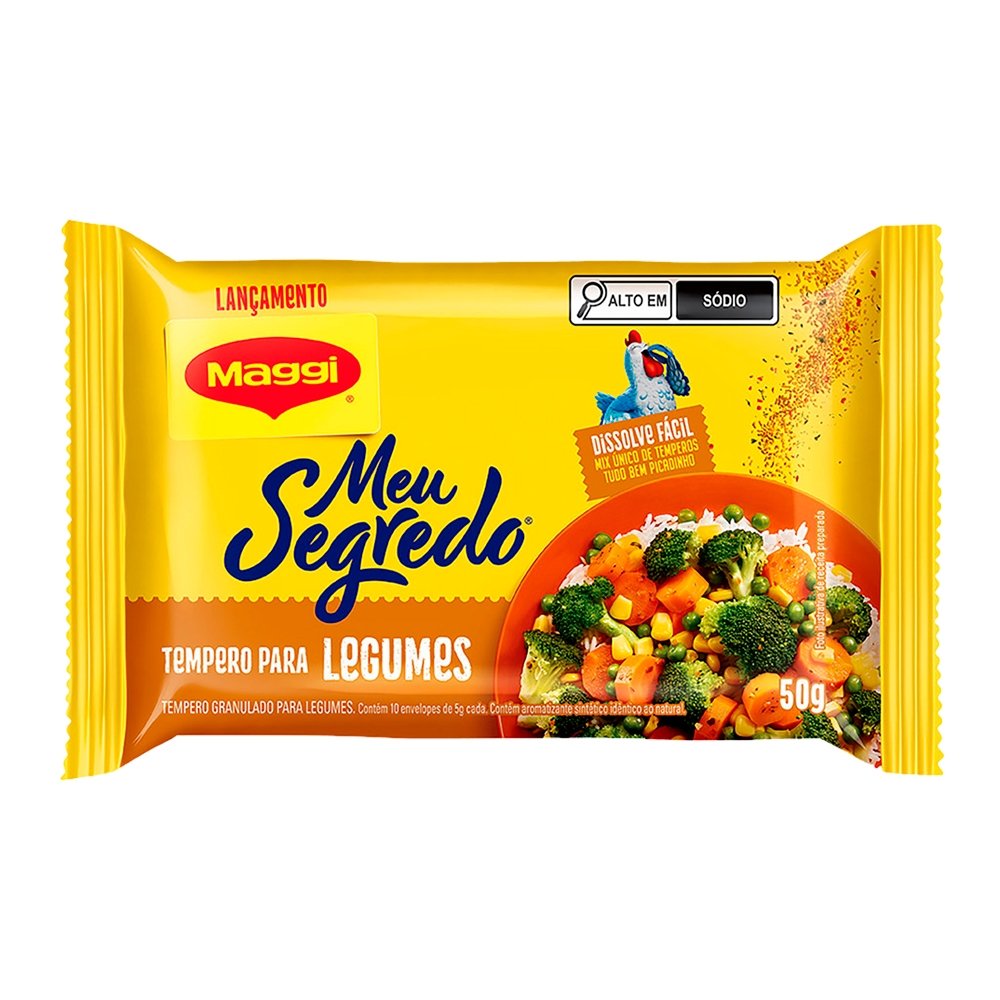 Tempero Maggi Granulado Meu Segredo Legumes 5g - Embalagem com 10 Unidades