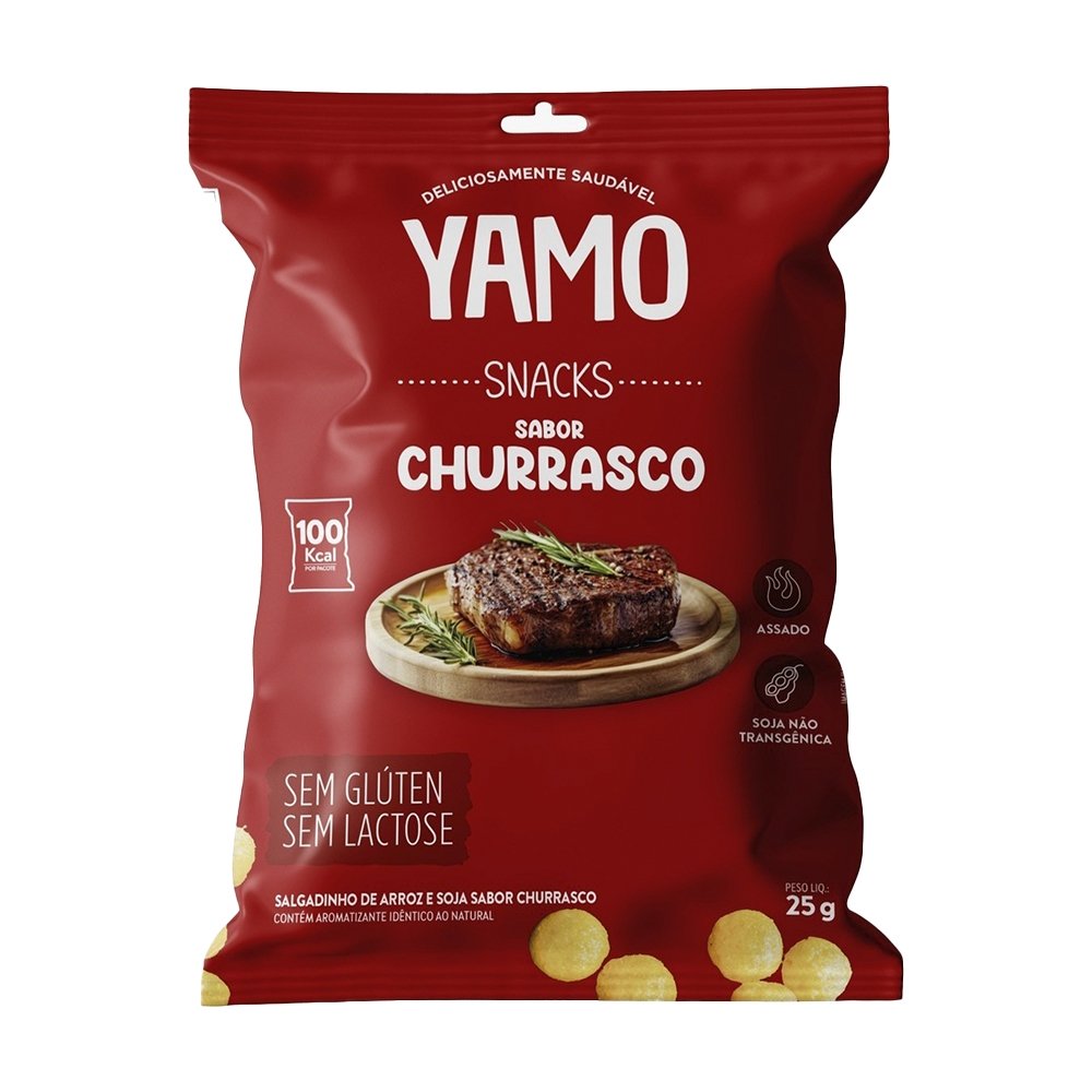 Snack Yamo Topway Churrasco 25g - Embalagem com 20 Unidades